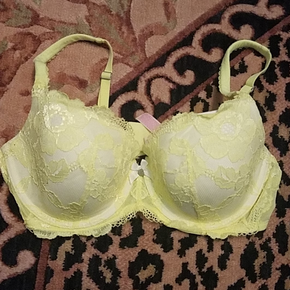 Bright yellow Body by Victoria lace bra